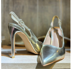 Sandales doré talon aiguille – Les Jolies Shoes