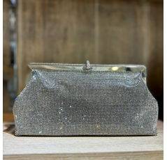 Pochette rectangulaire argenté à strass femme – Les Jolies Shoes