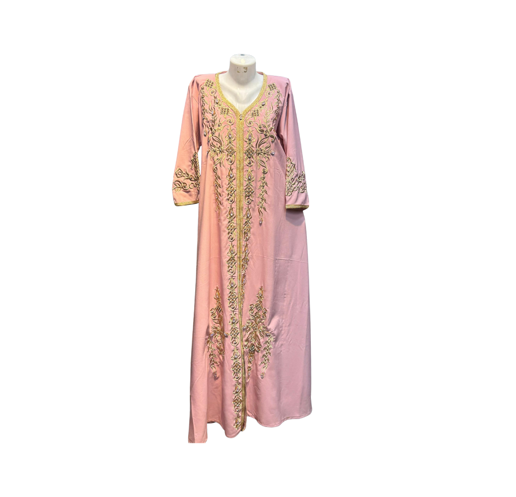 Robe d'intérieur rose avec broderie – Boutique Aidoo
