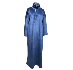 Robe longue drapée plissée bleu nuit – Boutique Bahdja