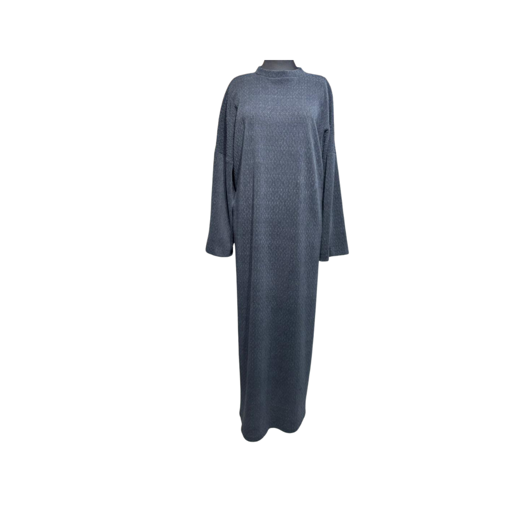 Robe longue tressée grise femme – Boutique Bahdja
