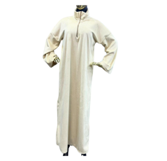 Robe longue drapée plissée beige clair – Boutique Bahdja