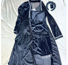 Ensemble Trois Pièces Pyjama Femme Noir – Reve d’Elle