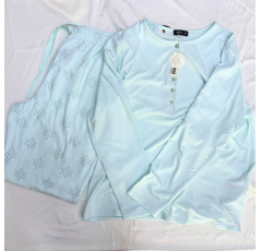 Ensemble Deux Pièces Pyjama Femme Bleu – Reve d’Elle