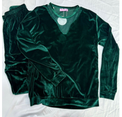 Ensemble Deux Pièces Pyjama Femme Vert – Reve d’Elle