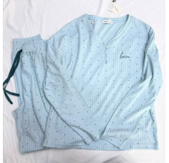 Ensemble Deux Pièces Pyjama Love à Points Bleu – Reve d’Elle