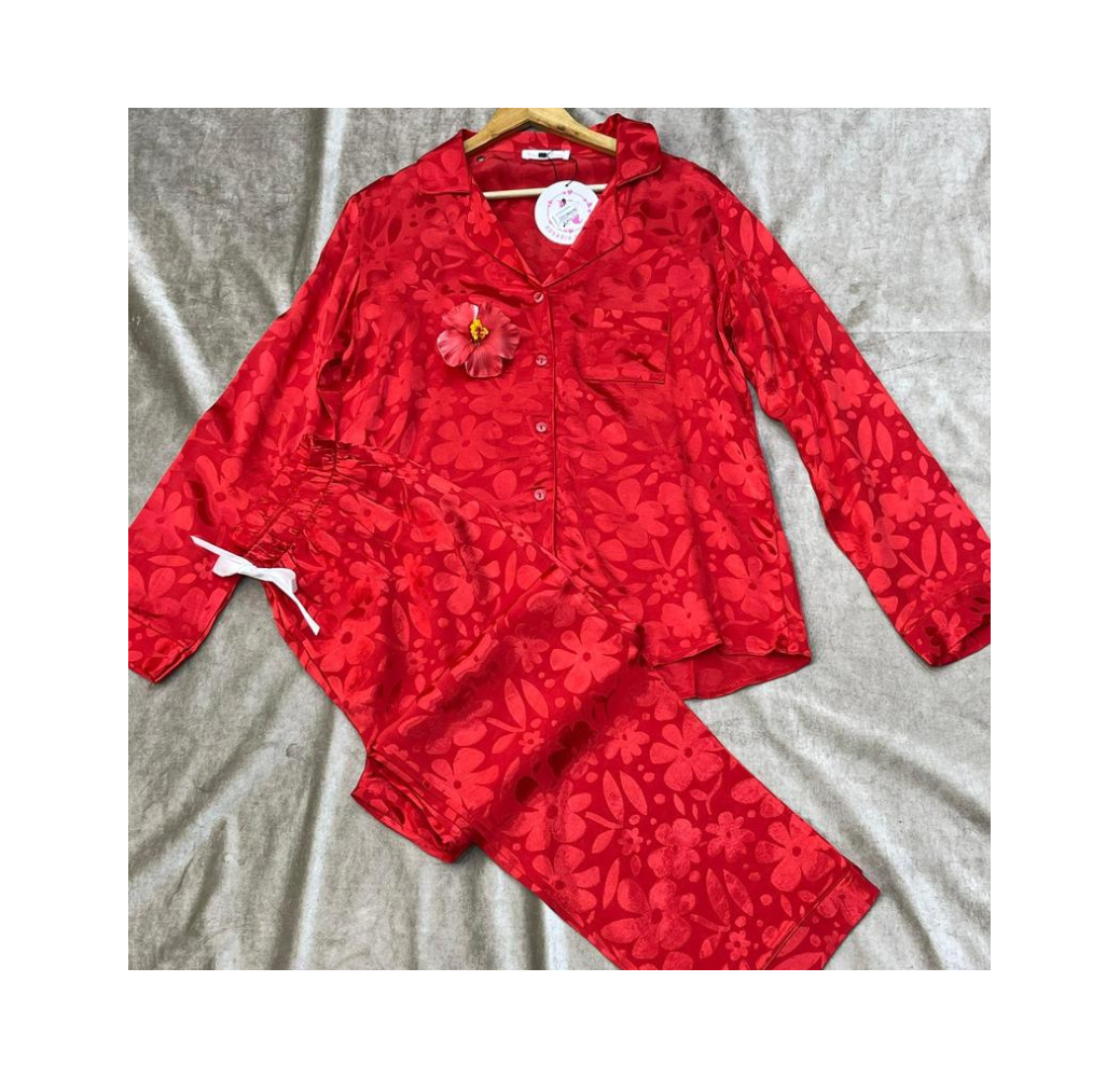 Ensemble Deux Pièces Pyjama Imprimé Rouge – Reve d’Elle