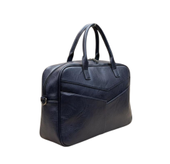 Sac cabas en cuir bleu