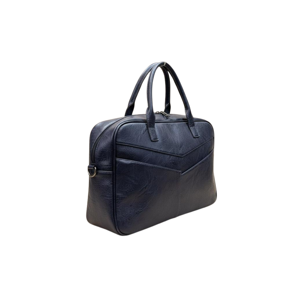 Sac cabas en cuir bleu