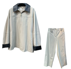 Ensemble blazer et pantalon beige