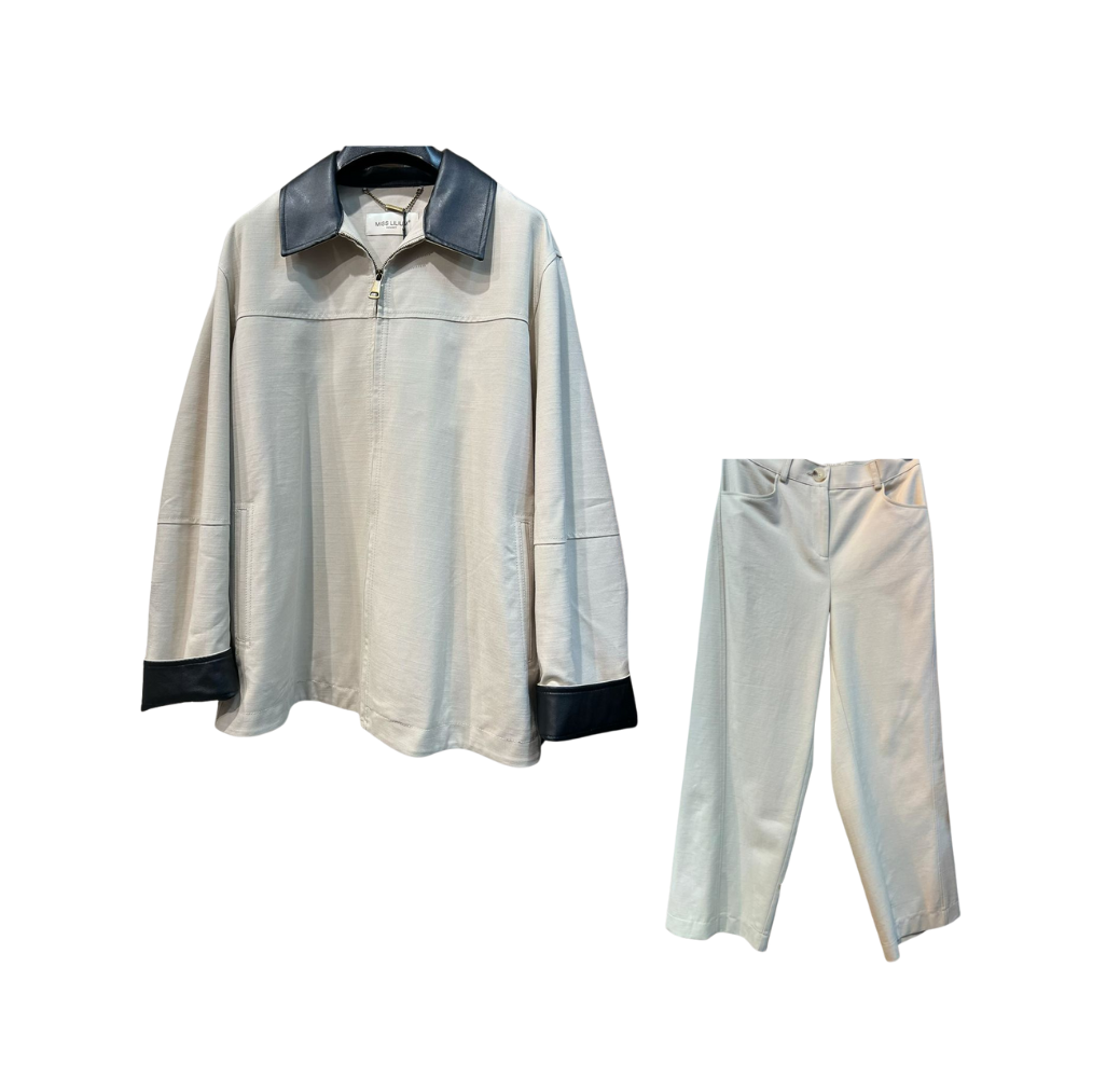 Ensemble blazer et pantalon beige