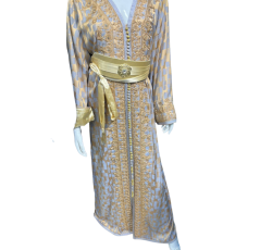 Caftan marocain bleu et doré