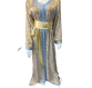 Caftan marocain élégant bleu et doré