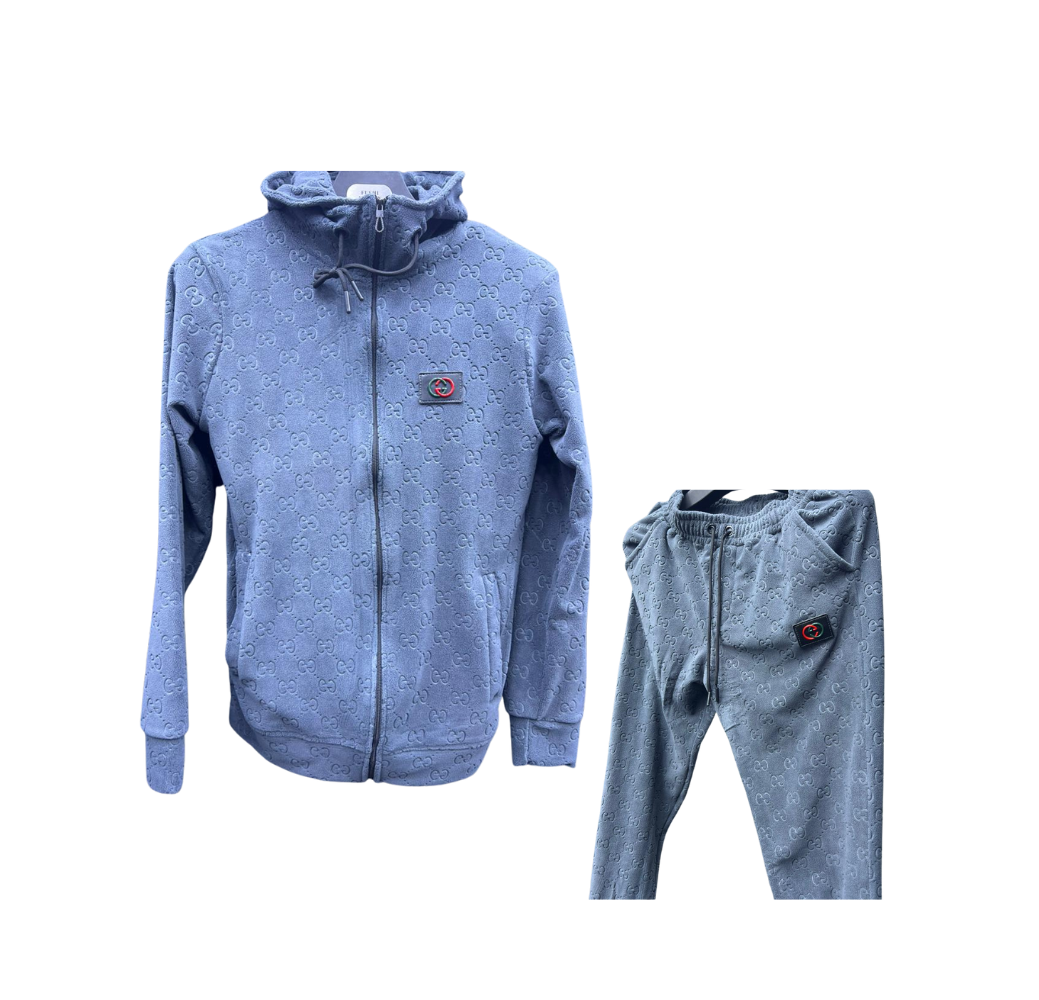 Ensemble veste et pantalon gris bleuté Gucci