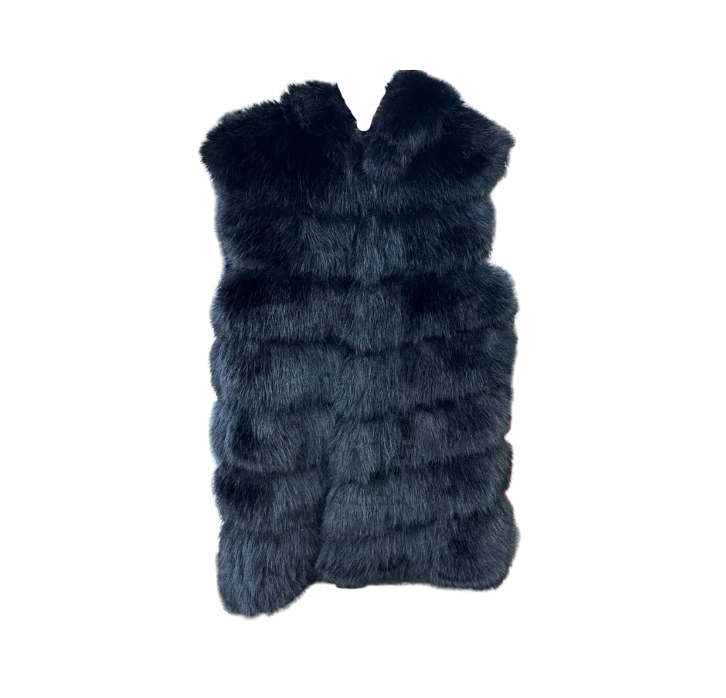 Gilet en fourrure noir
