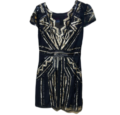 Robe mini de fête à paillettes dorées