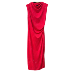 Robe moulante sans manches rouge