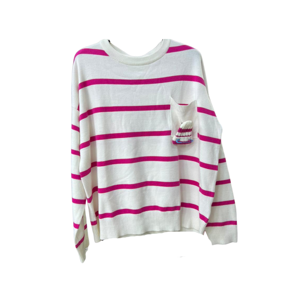 Haut blanc à rayures